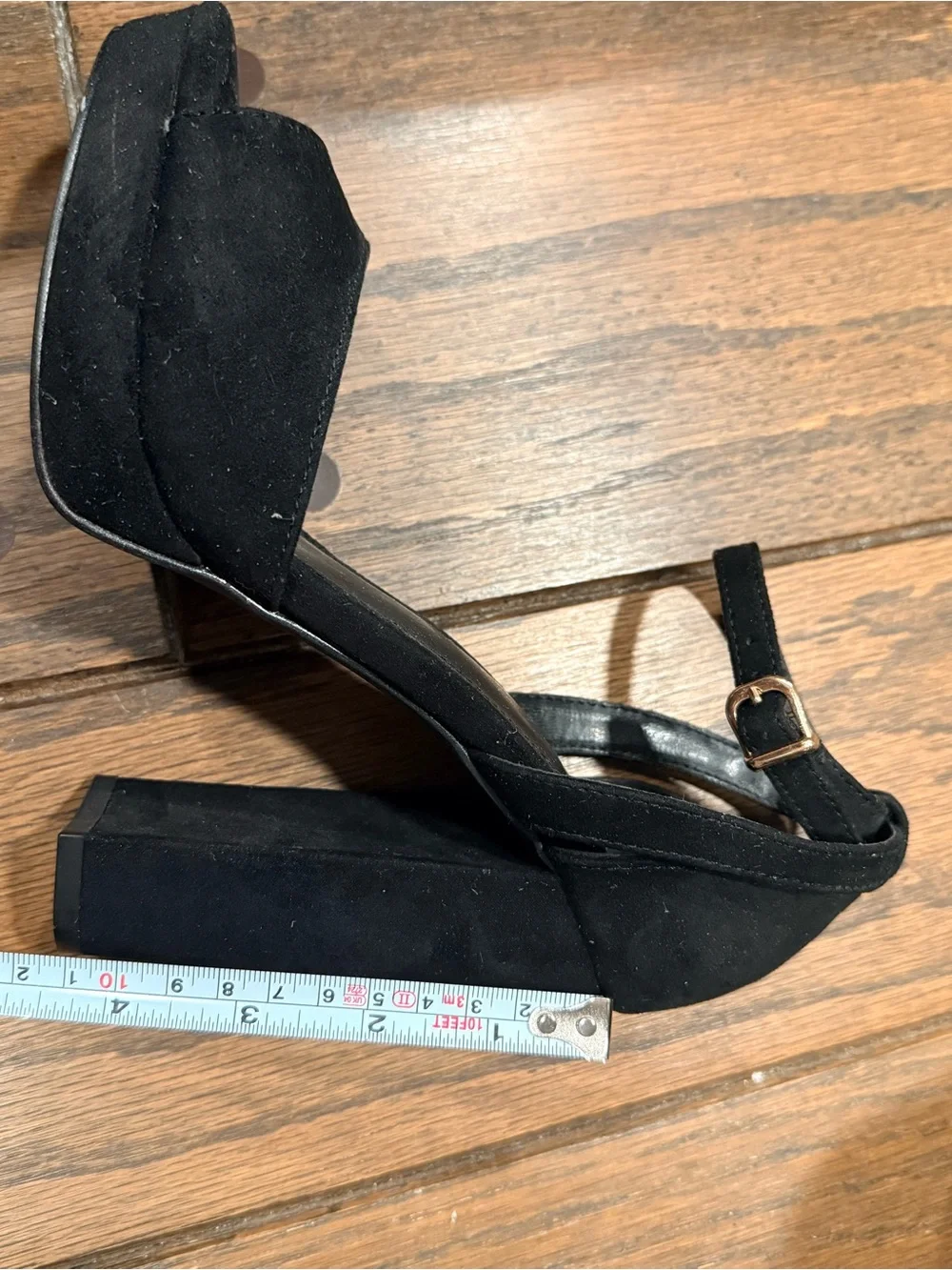 Women’s Black Platform Block Heel Sandals - Classic Ankle Strap
